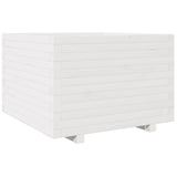Vidaxl plantenbak 70x70x49,5 cm massief grenenhout wit