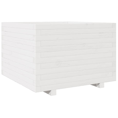 Vidaxl plantenbak 70x70x49,5 cm massief grenenhout wit