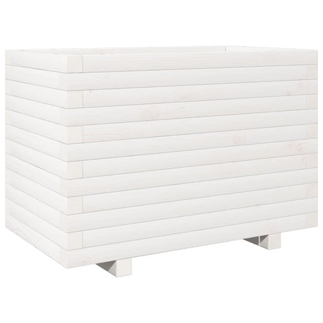 Vidaxl plantenbak 70x40x49,5 cm massief grenenhout wit