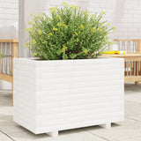 Vidaxl plantenbak 70x40x49,5 cm massief grenenhout wit