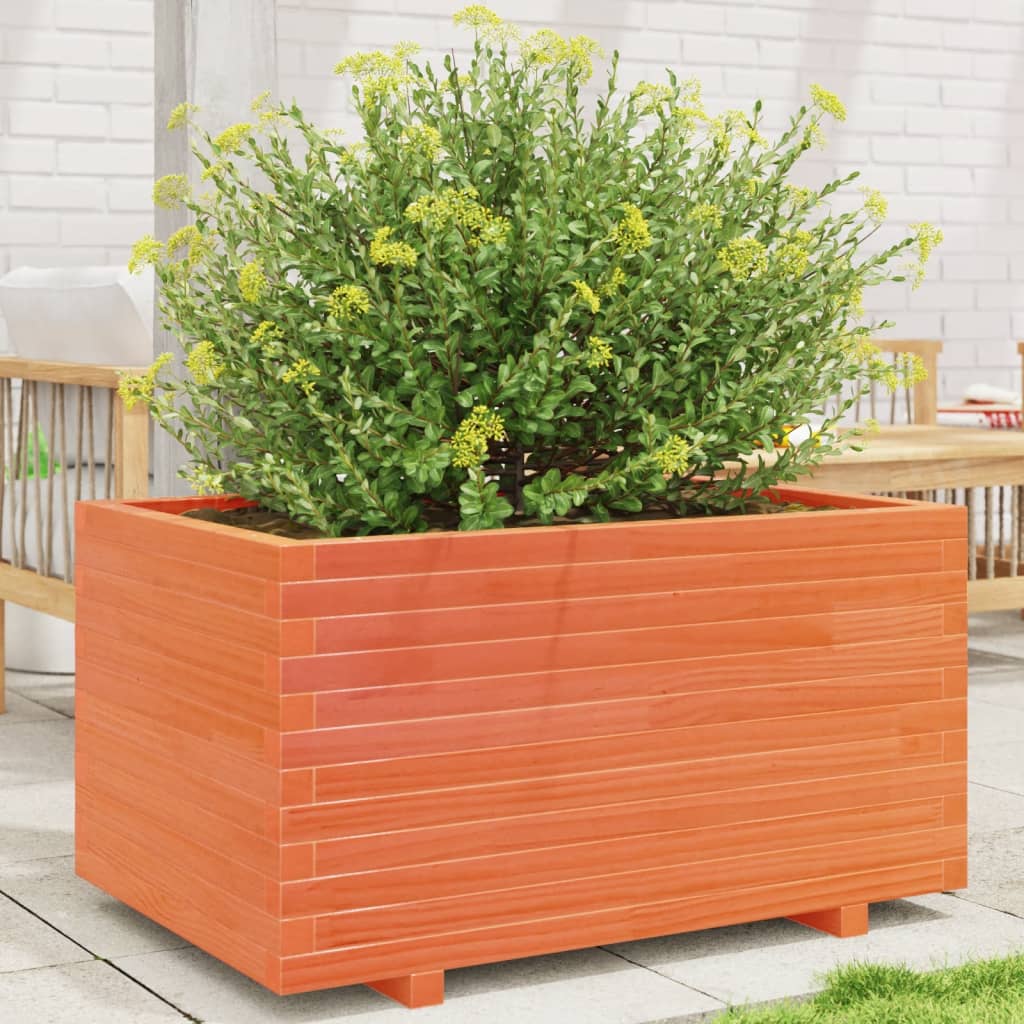 VidaXL Plantenbak 90x60x49,5 cm massief grenenhout wasbruin