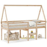 Vidaxl hoogslaper met bedhuis massief grenenhout 80x200 cm