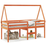 Vidaxl hoogslaper met dak massief grenenhout wasbruin 90x190 cm