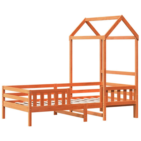 Vidaxl bedframe met huisje massief grenenhout wasbruin 90x190 cm