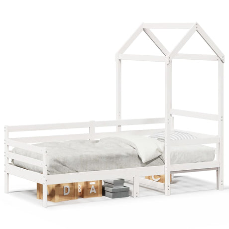 Vidaxl slaapbank met bedhuis 80x200 cm massief grenenhout wit