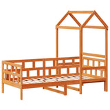 Vidaxl kinderbed met huisje massief grenenhout wasbruin 90x200 cm