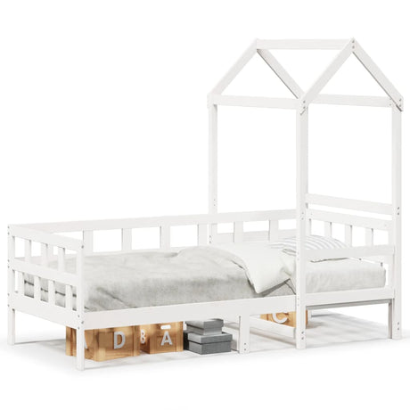 Vidaxl slaapbank met bedhuis 80x200 cm massief grenenhout wit
