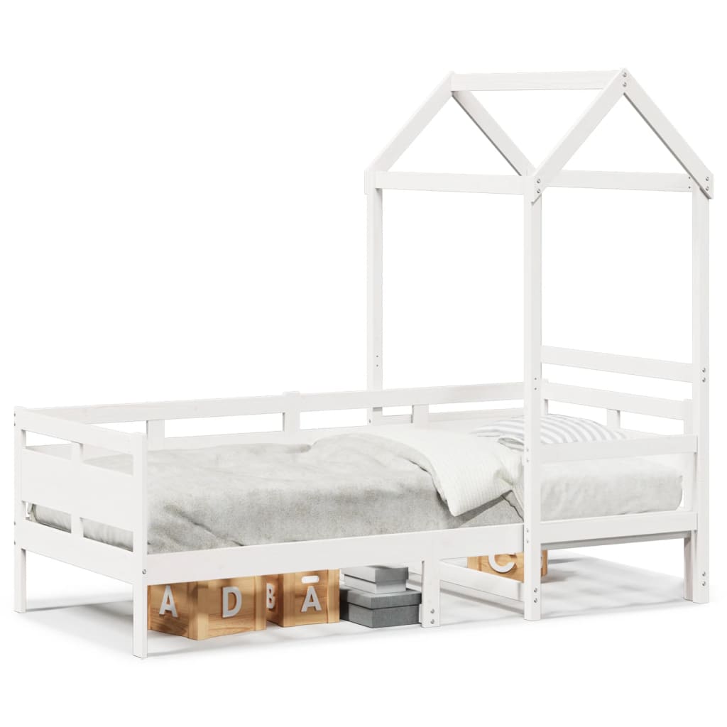 Vidaxl slaapbank met bedhuis 80x200 cm massief grenenhout wit
