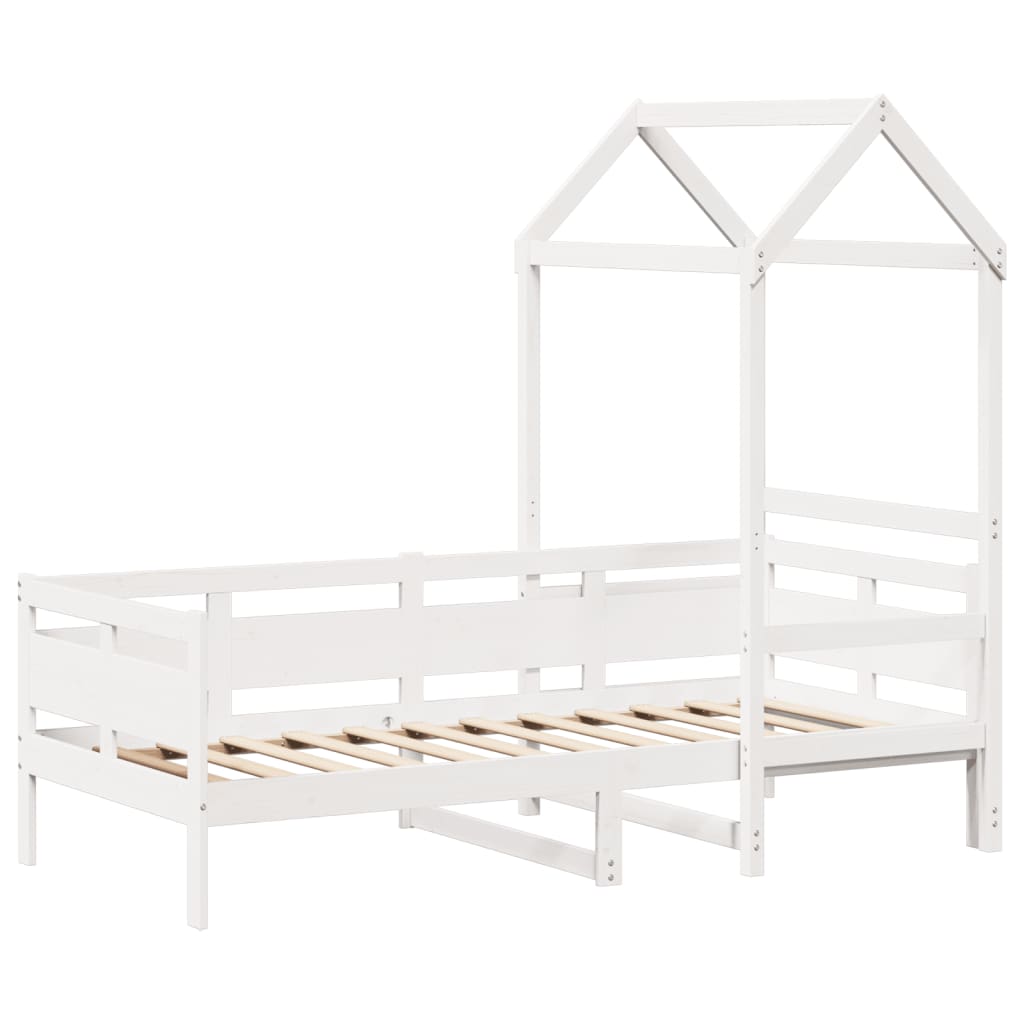 Vidaxl slaapbank met bedhuis 80x200 cm massief grenenhout wit