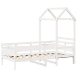 Vidaxl slaapbank met bedhuis 80x200 cm massief grenenhout wit