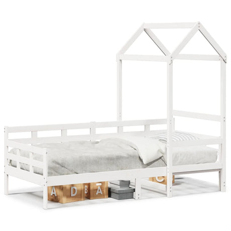 Vidaxl slaapbank met bedhuis 80x200 cm massief grenenhout wit