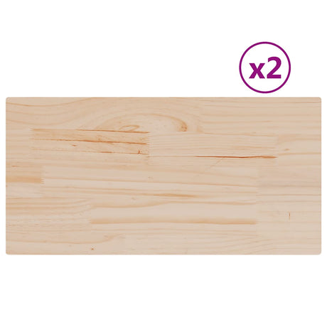 Vidaxl tafelbladen 2 st rechthoekig 70x35x1,7 cm massief grenenhout