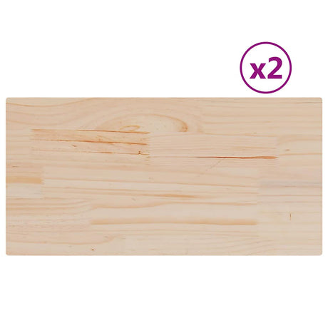 Vidaxl tafelbladen 2 st rechthoekig 70x35x2,5 cm massief grenenhout
