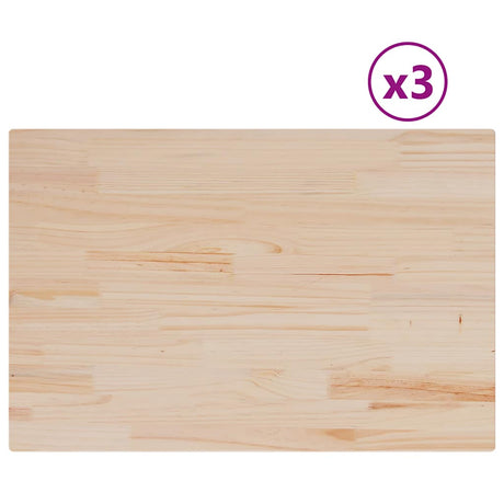 Vidaxl tafelbladen 3 st rechthoekig 80x53x2,5 cm massief grenenhout