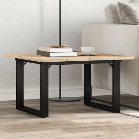 Vidaxl salontafel o-frame 60x60x40 cm massief grenenhout en staal