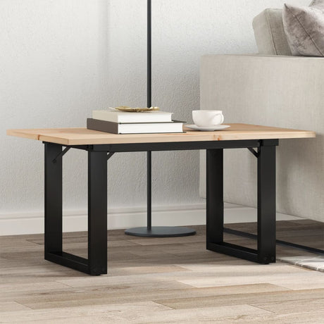 Vidaxl salontafel o-frame 80x50x40 cm massief grenenhout en staal