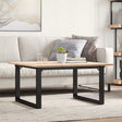 Vidaxl salontafel o-frame 80x80x45 cm massief grenenhout en staal