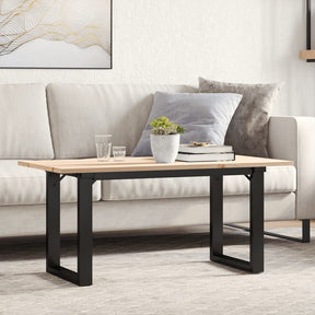 Vidaxl salontafel o-frame 100x50x45 cm massief grenenhout en staal