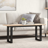 Vidaxl salontafel o-frame 110x40x45 cm massief grenenhout en staal