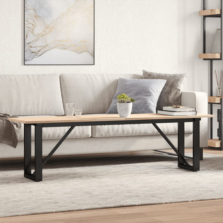 Vidaxl salontafel o-frame 160x40x45 cm massief grenenhout en staal