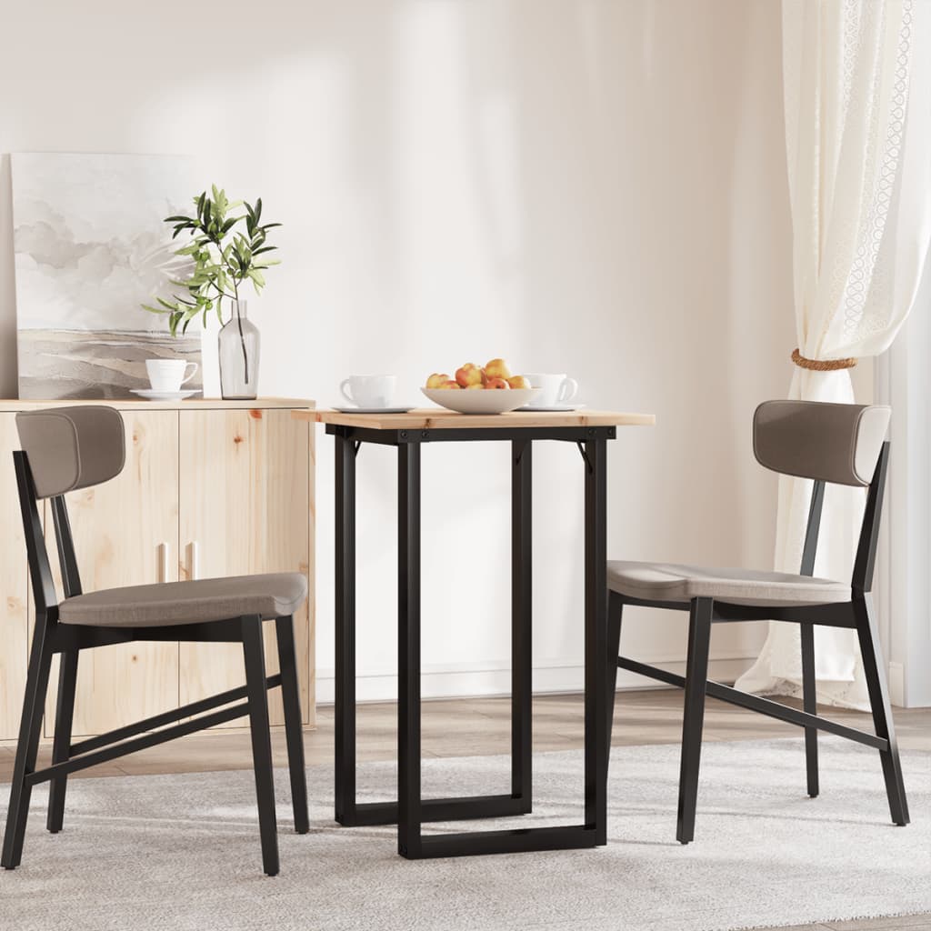 Vidaxl eettafel o-frame 50x50x75 cm massief grenenhout en staal