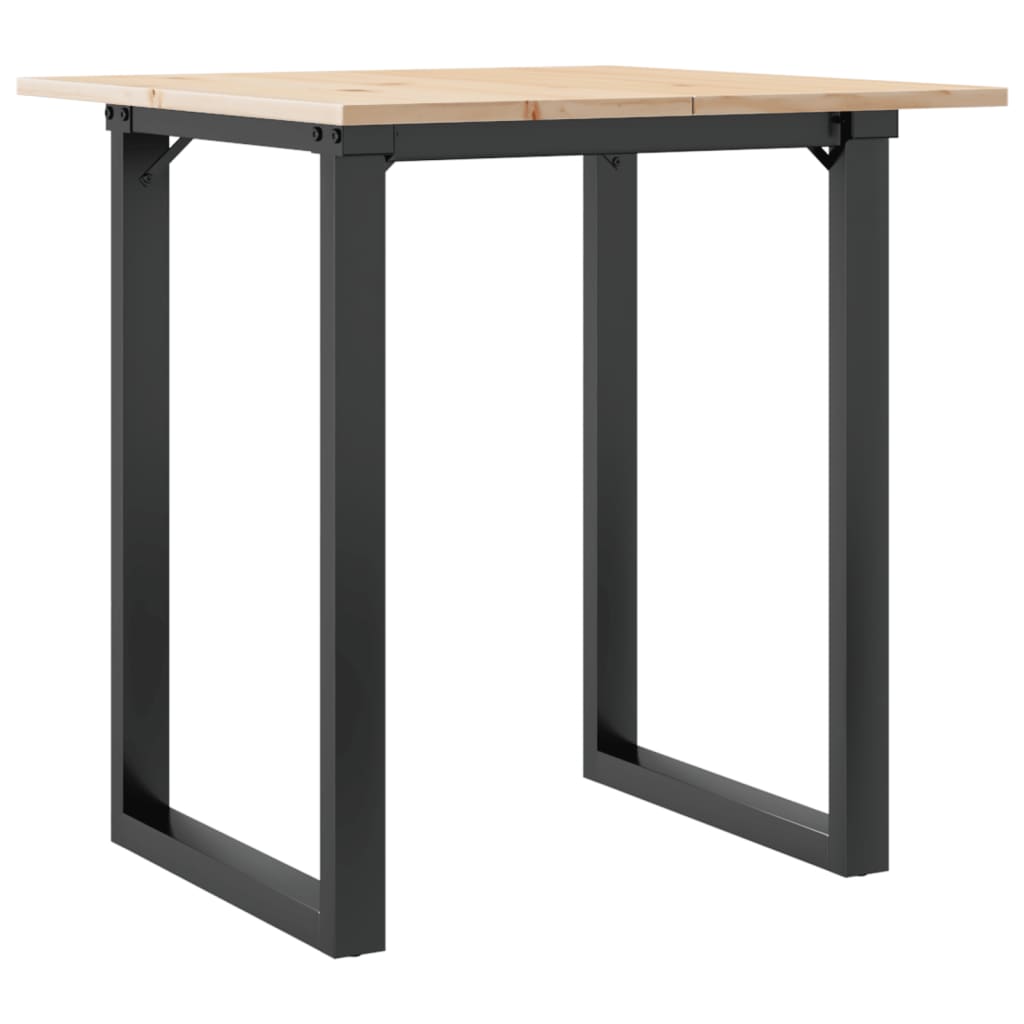 Vidaxl eettafel o-frame 60x60x75 cm massief grenenhout en staal
