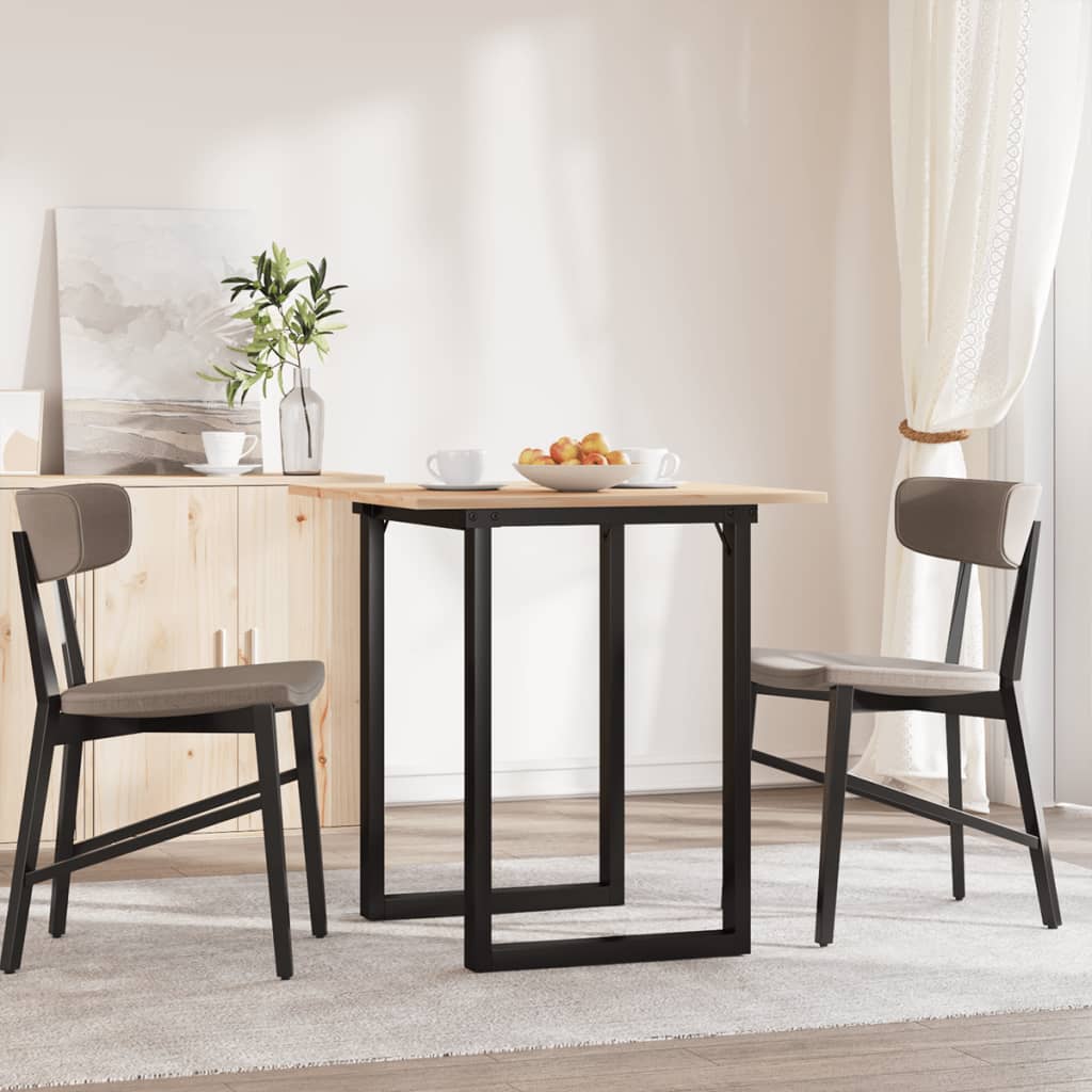 Vidaxl eettafel o-frame 60x60x75 cm massief grenenhout en staal