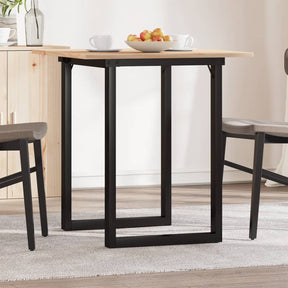 Vidaxl eettafel o-frame 60x60x75 cm massief grenenhout en staal