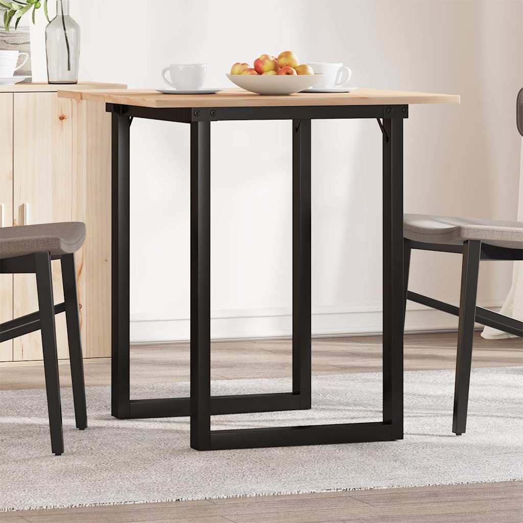 Vidaxl eettafel o-frame 70x70x75 cm massief grenenhout en staal