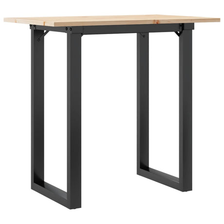 Vidaxl eettafel o-frame 80x50x75 cm massief grenenhout en staal