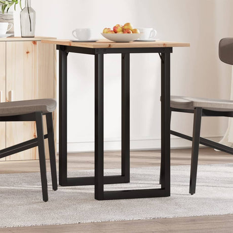 Vidaxl eettafel o-frame 80x50x75 cm massief grenenhout en staal