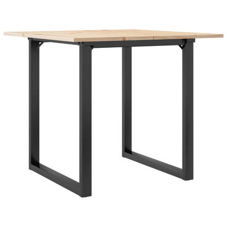 Vidaxl eettafel o-frame 80x80x75 cm massief grenenhout en staal