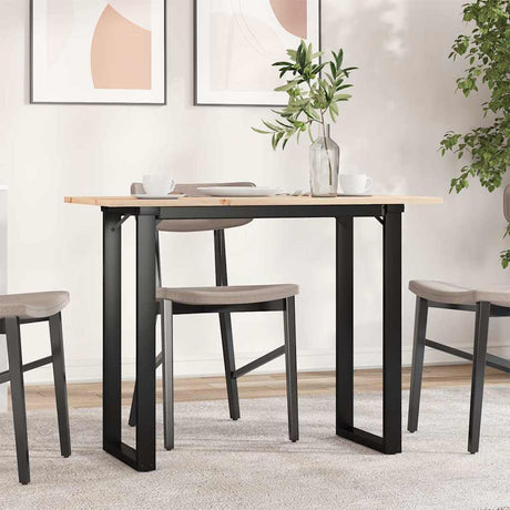 Vidaxl eettafel o-frame 100x50x75 cm massief grenenhout en staal
