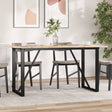 Vidaxl eettafel o-frame 160x80x75 cm massief grenenhout en staal