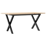 Vidaxl salontafel x-frame 100x50x45 cm massief grenenhout en staal