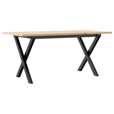 Vidaxl salontafel x-frame 100x50x45 cm massief grenenhout en staal