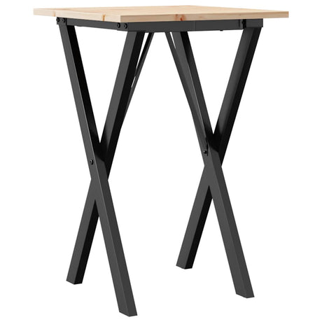 Vidaxl eettafel x-frame 50x50x75 cm massief grenenhout en staal
