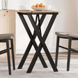 Vidaxl eettafel x-frame 50x50x75 cm massief grenenhout en staal