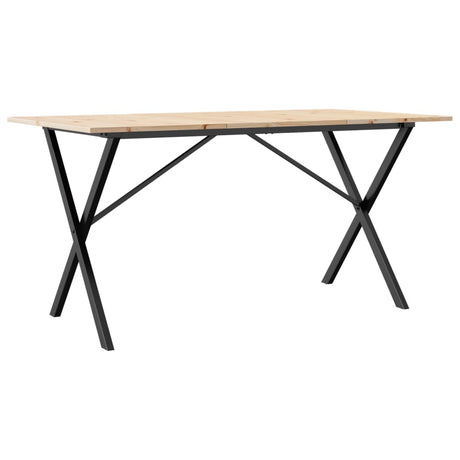 Vidaxl eettafel x-frame 160x80x75 cm massief grenenhout en staal