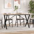 Vidaxl eettafel x-frame 160x80x75 cm massief grenenhout en staal