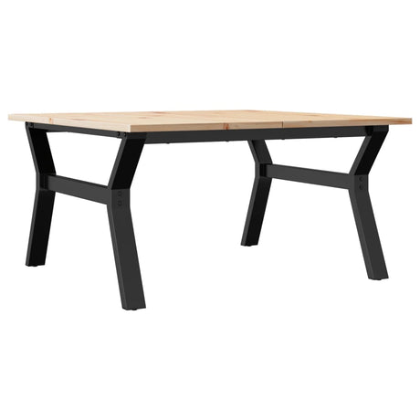 Vidaxl salontafel y-frame 80x80x45 cm massief grenenhout en staal