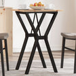 Vidaxl eettafel y-frame 50x50x75 cm massief grenenhout en staal