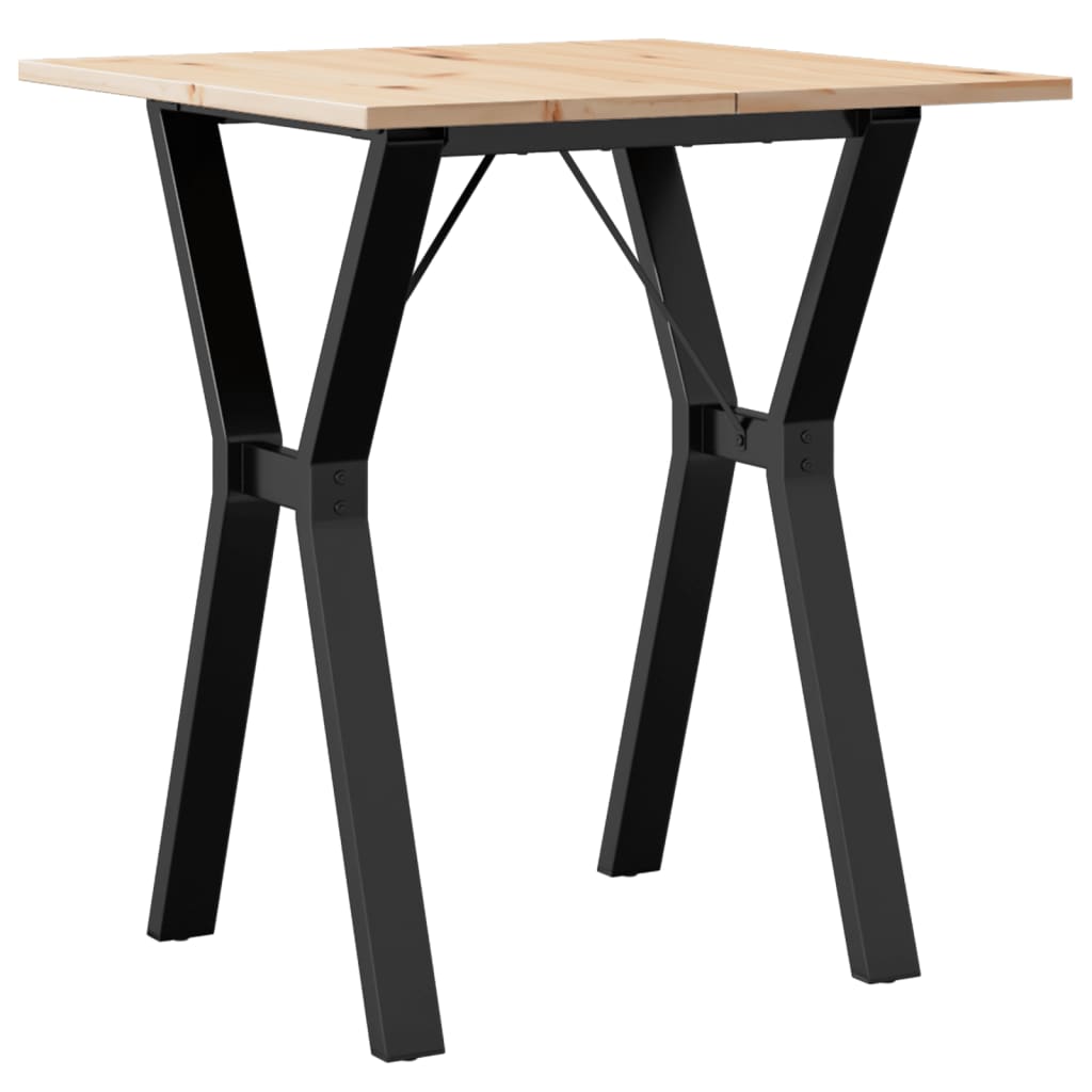 Vidaxl eettafel y-frame 60x60x75 cm massief grenenhout en staal