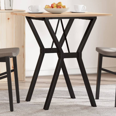 Vidaxl eettafel y-frame 60x60x75 cm massief grenenhout en staal