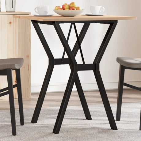 Vidaxl eettafel y-frame 70x70x75 cm massief grenenhout en staal