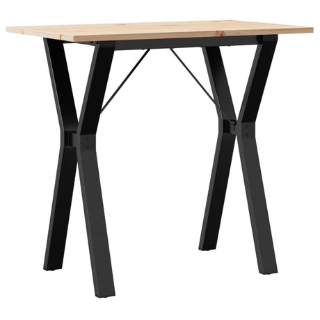 Vidaxl eettafel y-frame 80x50x75 cm massief grenenhout en staal