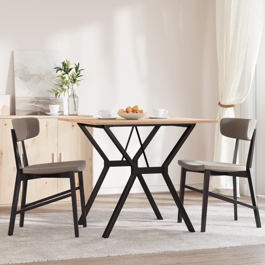 Vidaxl eettafel y-frame 80x80x75 cm massief grenenhout en staal