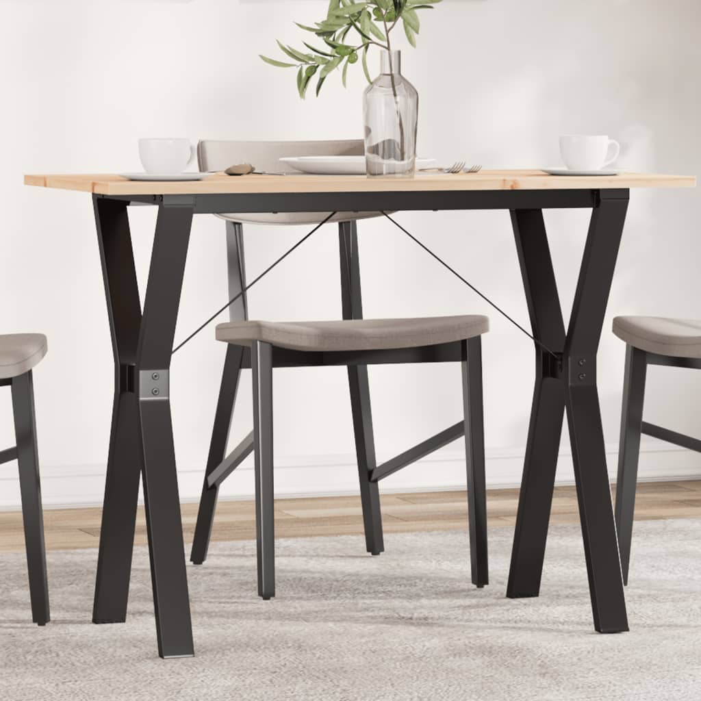 Vidaxl eettafel y-frame 100x50x75 cm massief grenenhout en staal