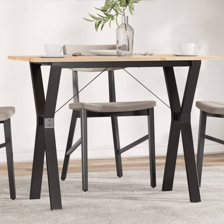 Vidaxl eettafel y-frame 100x50x75 cm massief grenenhout en staal