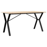 Vidaxl eettafel y-frame 140x80x75 cm massief grenenhout en staal